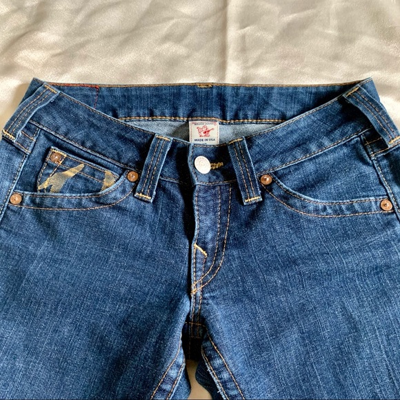 VTG Y2K True Religion Gold Low Rise Joey Jeans - Picture 11 of 17